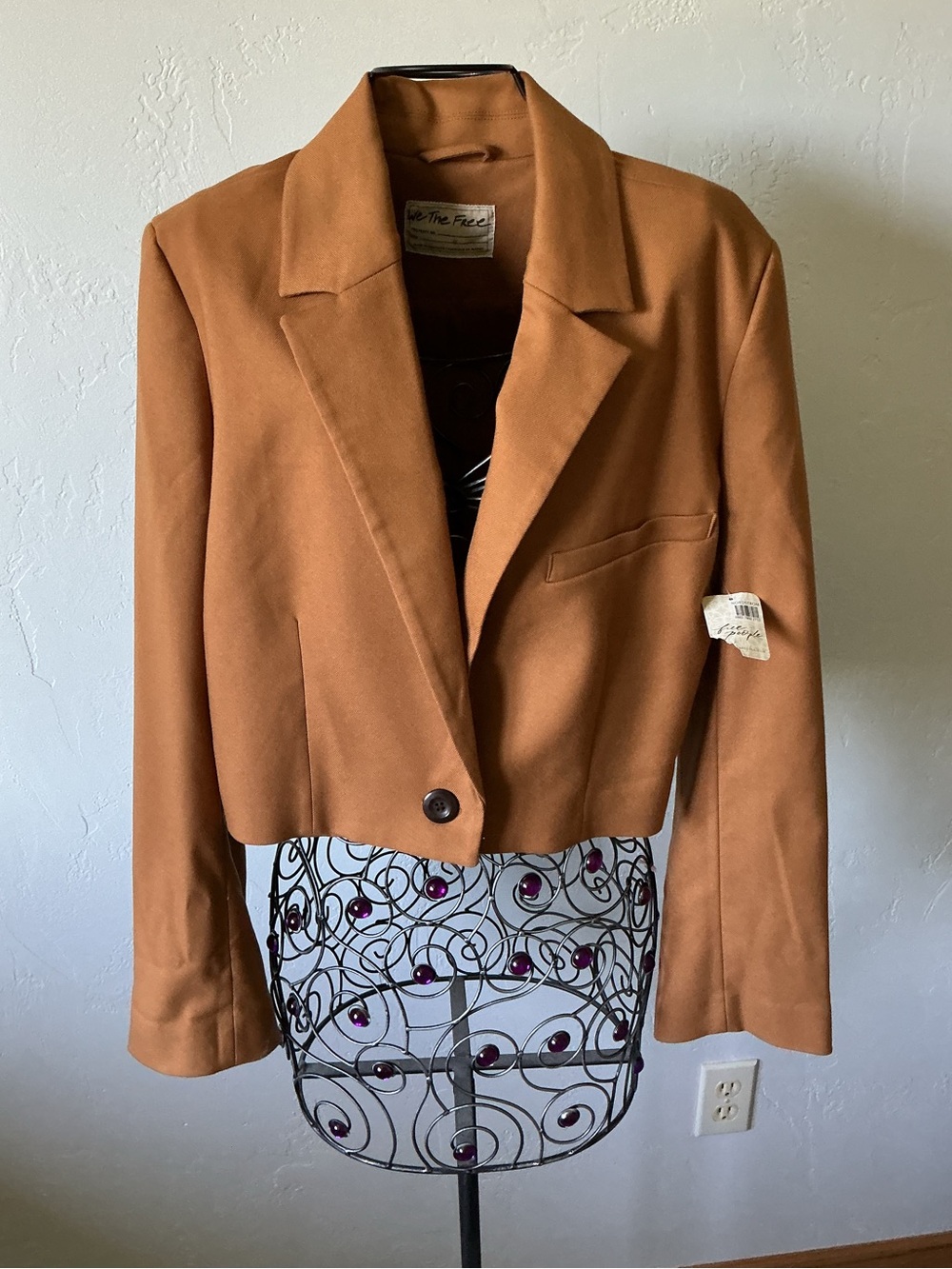 NWT We the Free Cropped Blazer Jacket - Rust Brown